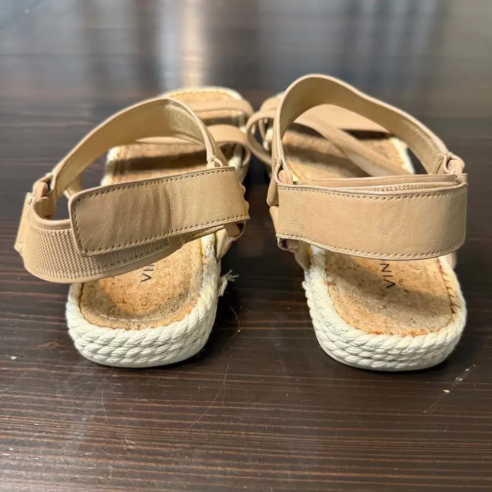 Vince Elian‎ Leather Flatform Sport Sandals in Cappuccino